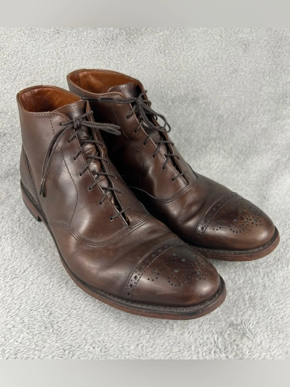 Allen Edmonds Fifth Street Dress Shoes Ankle Boot 10.5 D Brown Cap Toe Oxfords